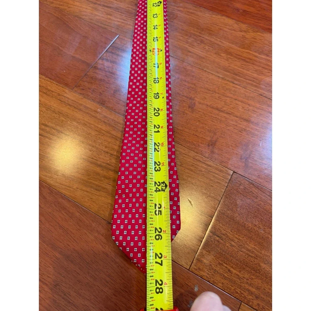 Vintage Angelo Correlli Silk‎ Tie Geometric Repeat Pattern | Red | 55